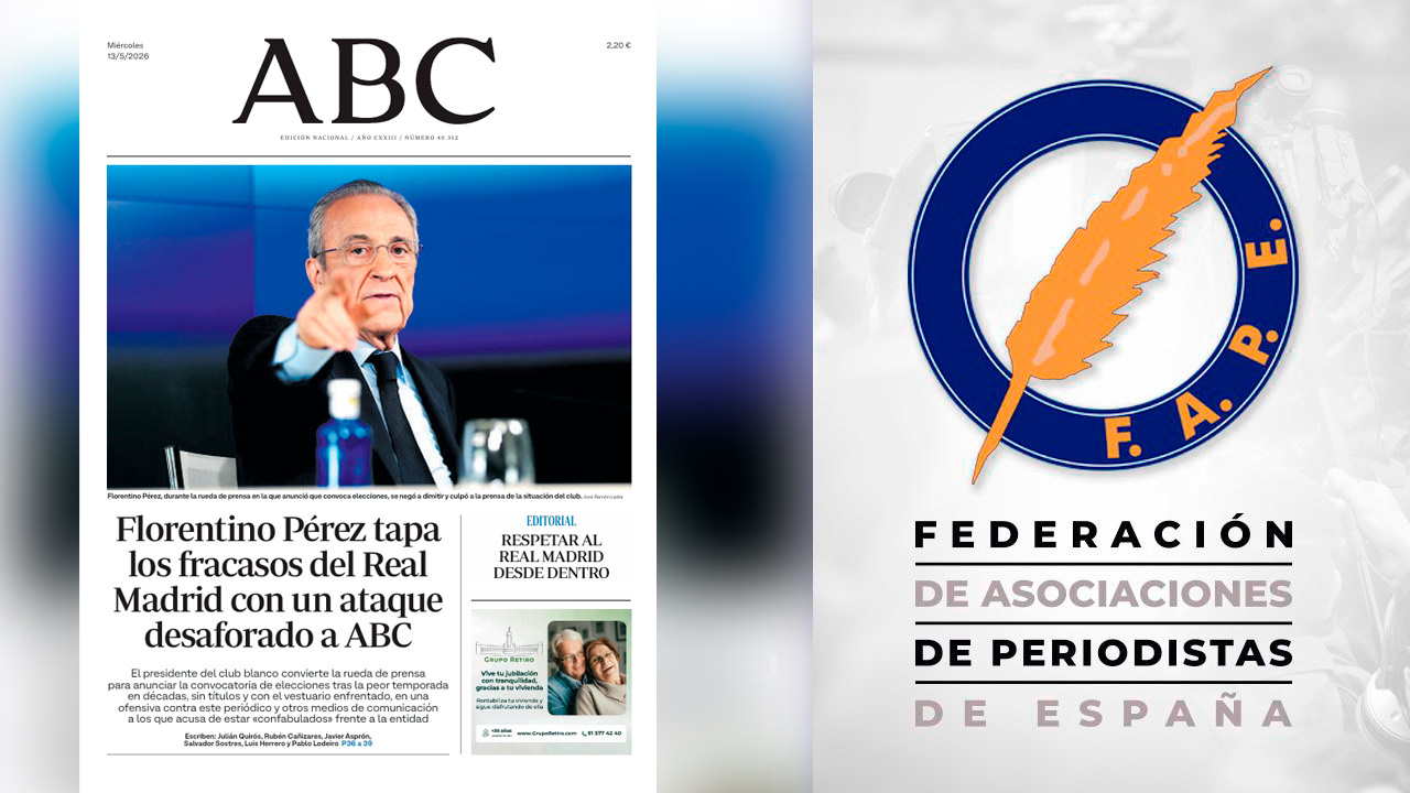 La FAPE se suma a la condena a las acusaciones de Florentino Pérez a periodistas deportivos