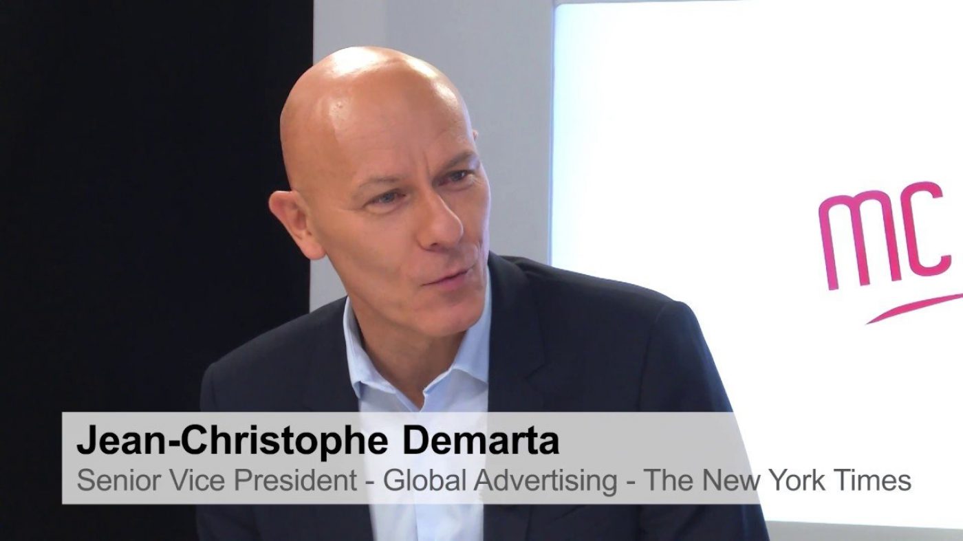 El vicepresidente global de publicidad de 'The New York Times', Jean Christophe Demarta